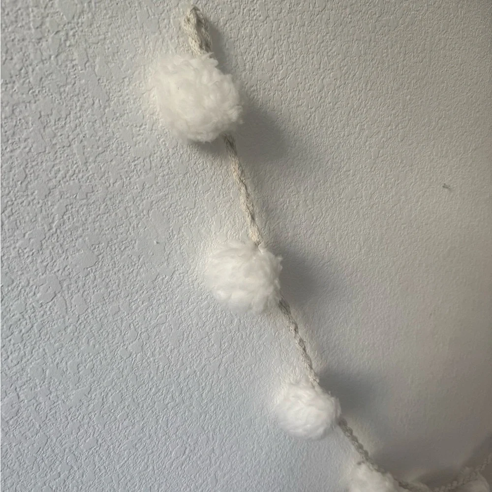 White Pom Pom Garland